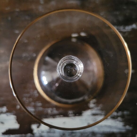 Vintage Tiffin-Franciscan Rambler Rose Gold-Rimmed Champagne Coupe Floral Design - Picture 5 of 5